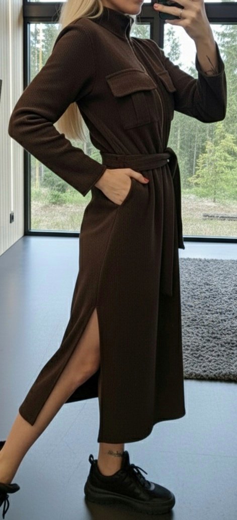 Ruda velveto suknelė "TOP"