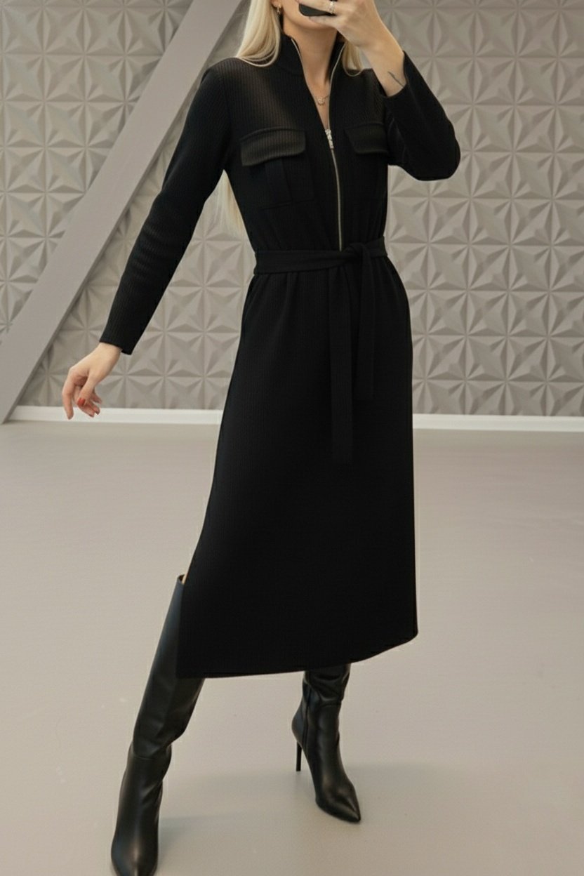 Juoda velveto suknelė "TOP"