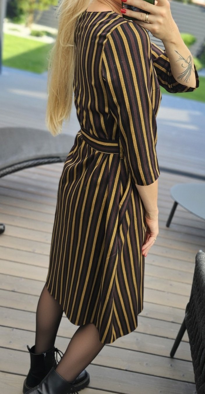 Suknelė "Dona" dryžuota ruda