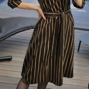 Suknelė "Dona" dryžuota ruda