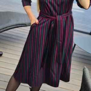 Suknelė "Dona" dryžuota violetinė