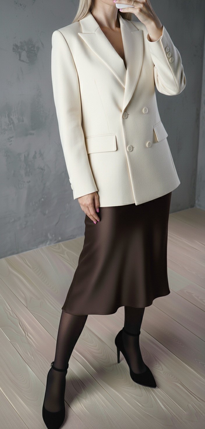 SLIP sijonas rudos spalvos