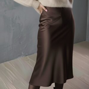 SLIP sijonas rudos spalvos