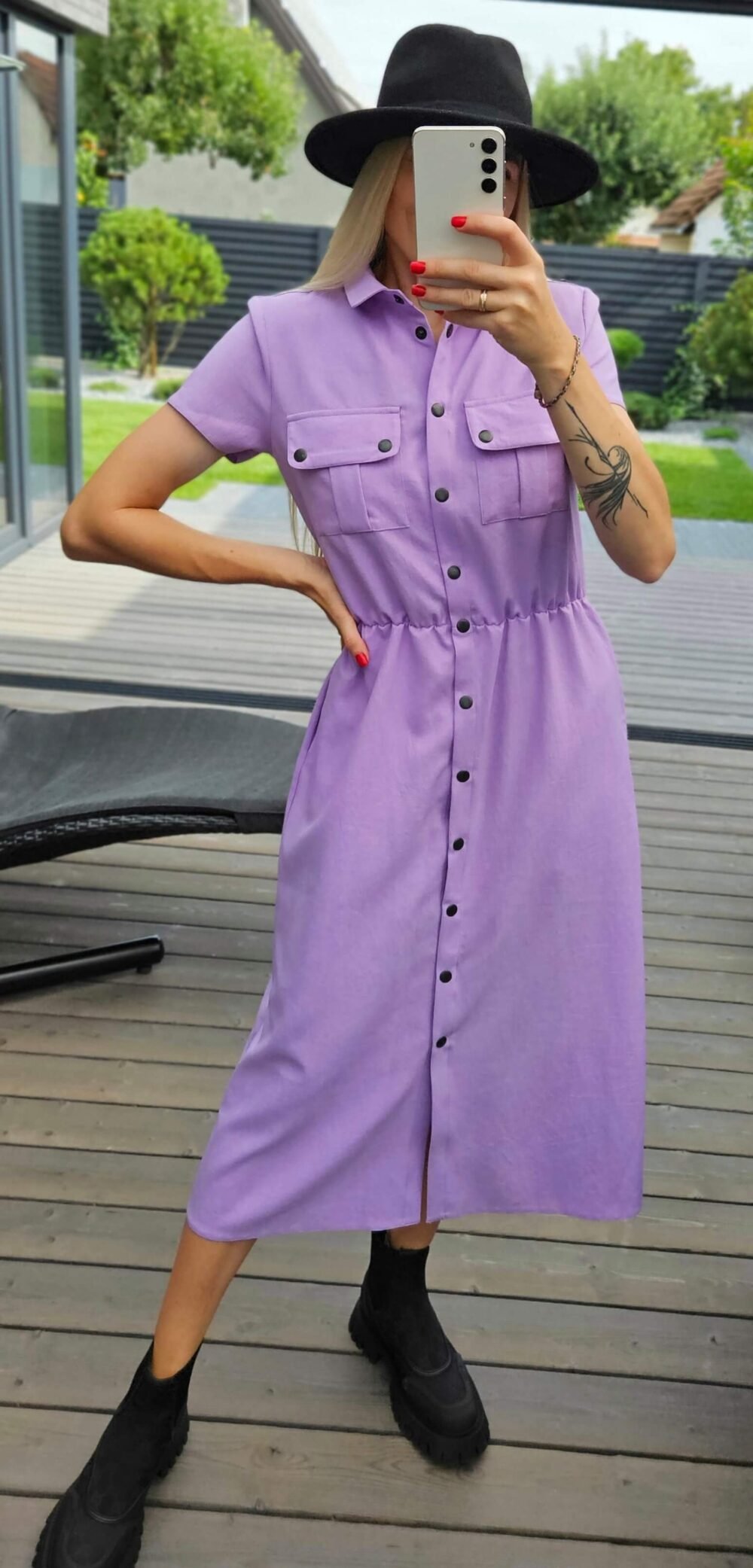 Alyvų spalvos suknelė  "POP"