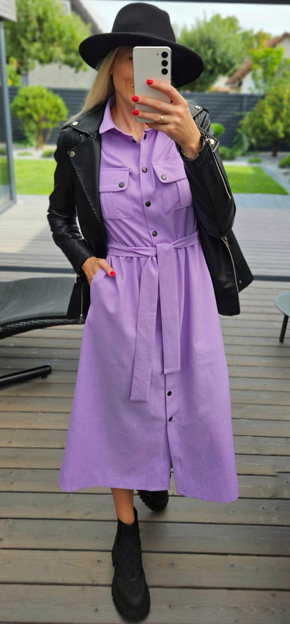 Alyvų spalvos suknelė  "POP"