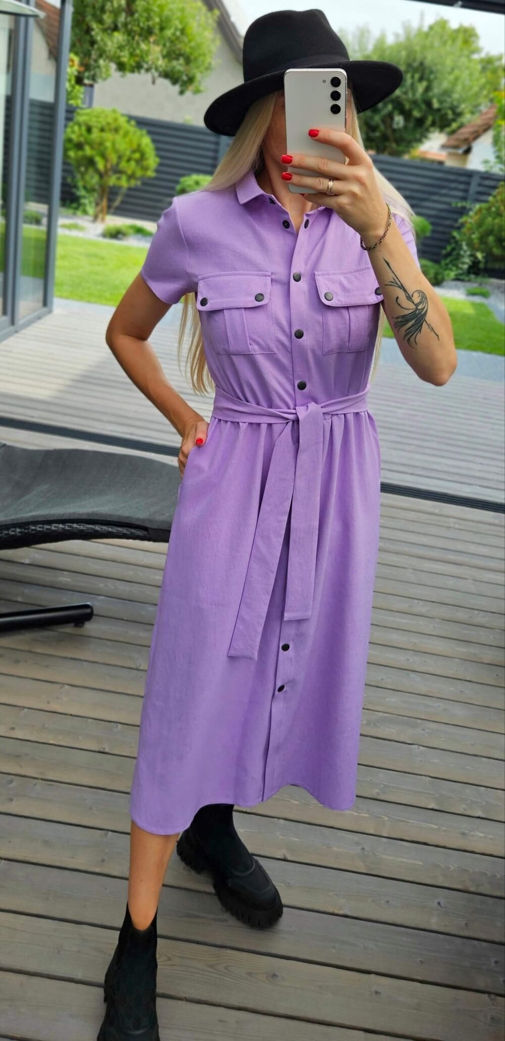 Alyvų spalvos suknelė  "POP"