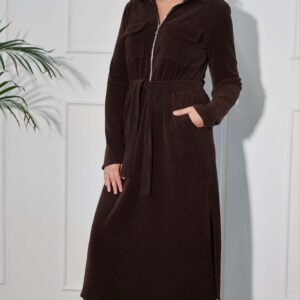 Ruda velveto suknelė "TOP"