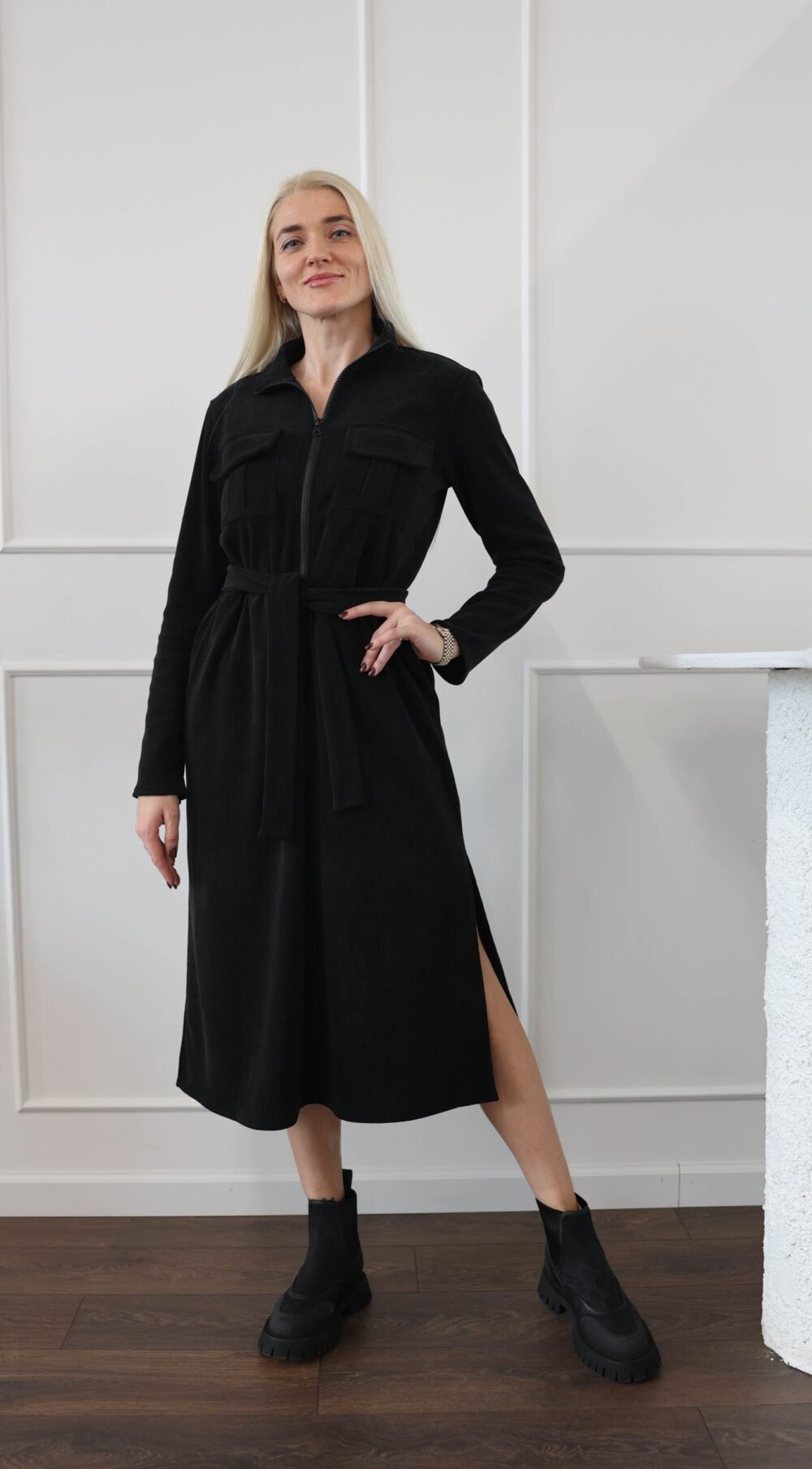 Juoda velveto suknelė "TOP"