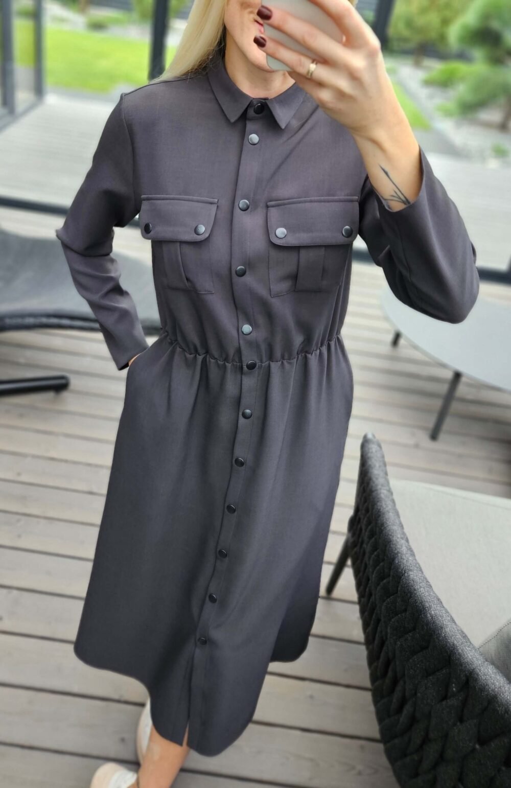 Grafito pilka suknelė  "POP"