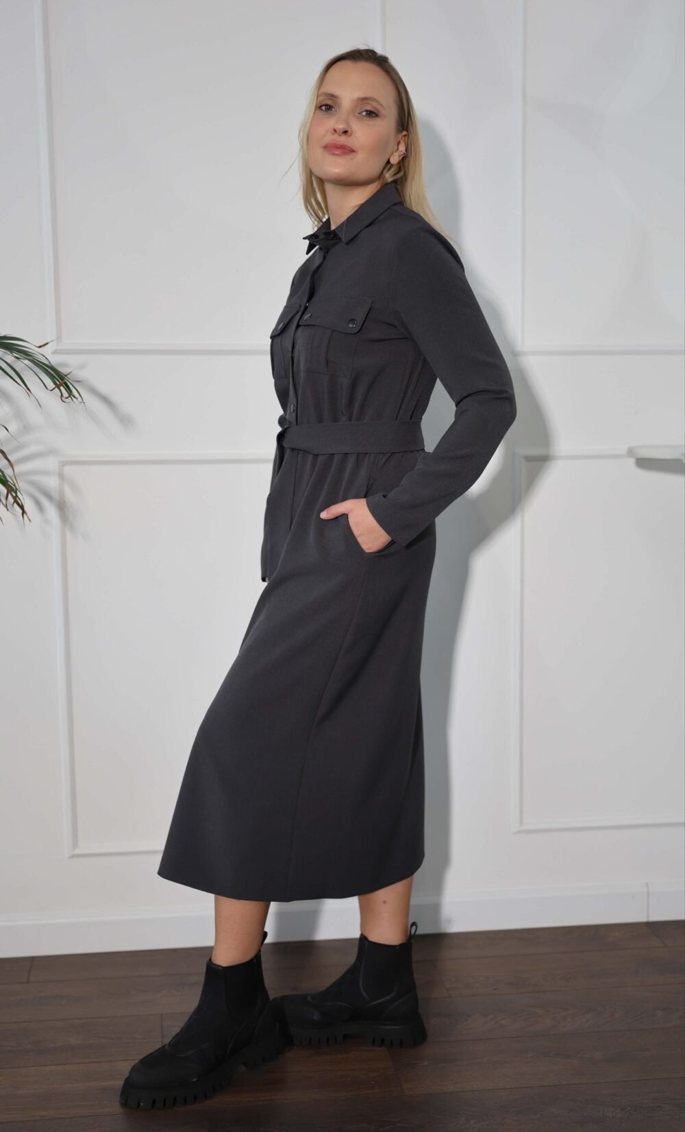 Grafito pilka suknelė  "POP"