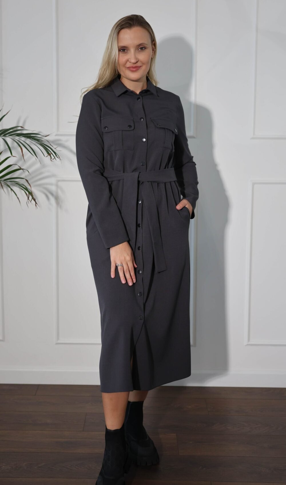 Grafito pilka suknelė  "POP"