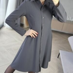 Suknelė "Liepa" grafito pilkos spalvos