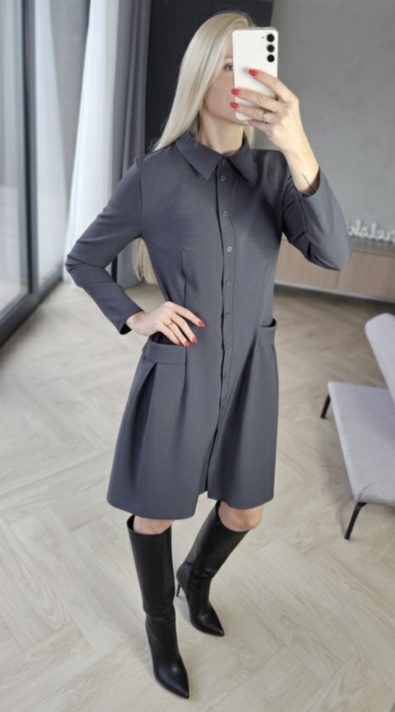 Suknelė "Bella" grafito pilka