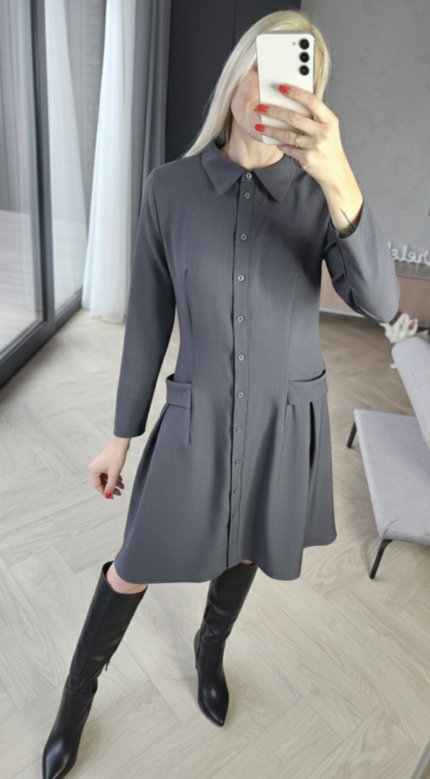 Suknelė "Bella" grafito pilka