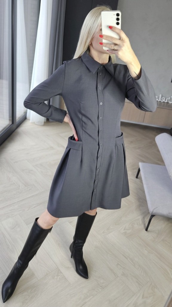 Suknelė "Bella" grafito pilka