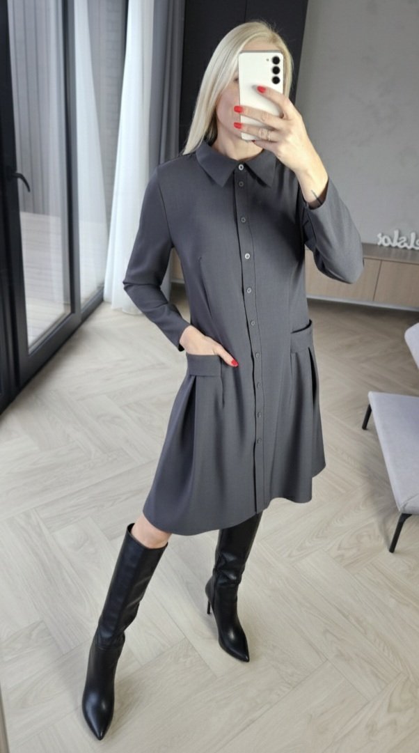 Suknelė "Bella" grafito pilka