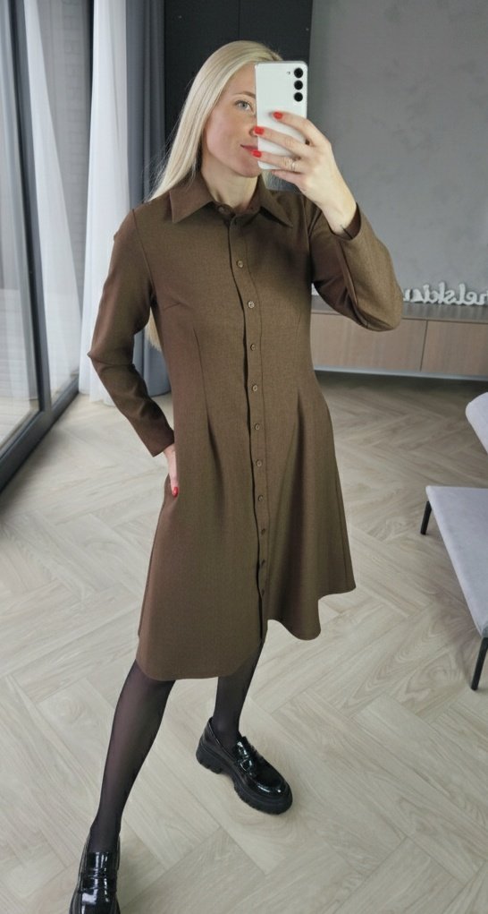 Suknelė "Liepa" rudos spalvos