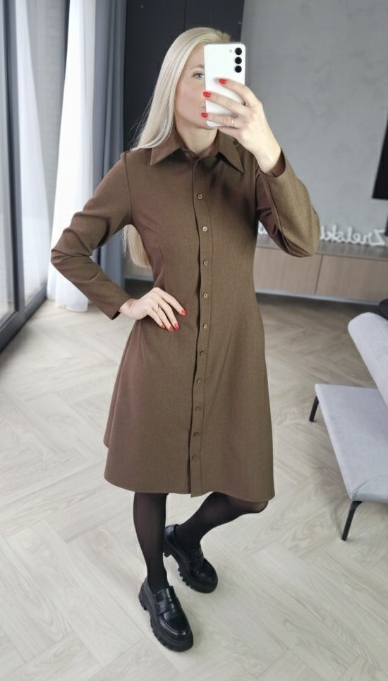 Suknelė "Liepa" rudos spalvos