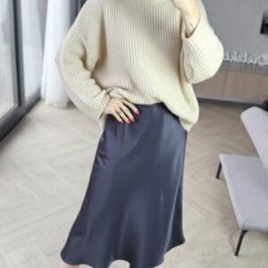 SLIP sijonas grafito pilkos spalvos