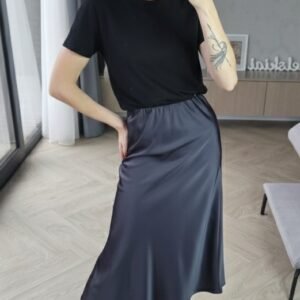 SLIP sijonas grafito pilkos spalvos