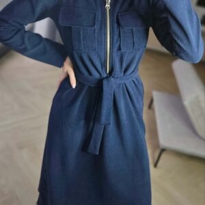 Velveto suknelė "TOP" t. mėlyna