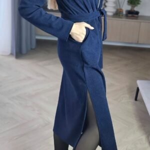 Velveto suknelė "TOP" t. mėlyna