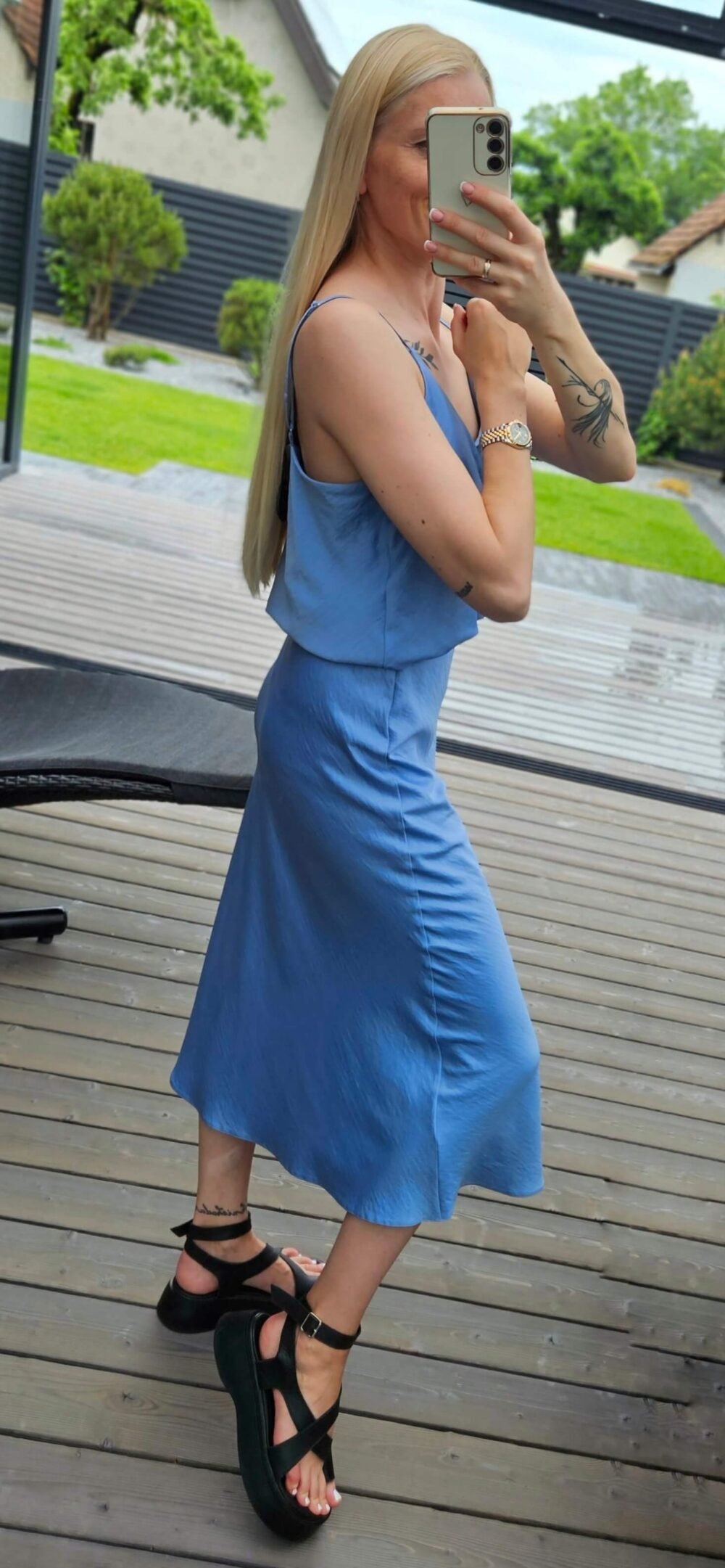 Melsvas SLIP sijonas