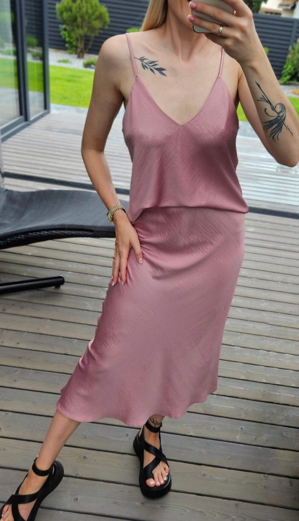 Slip sijonas pelenų rožinis