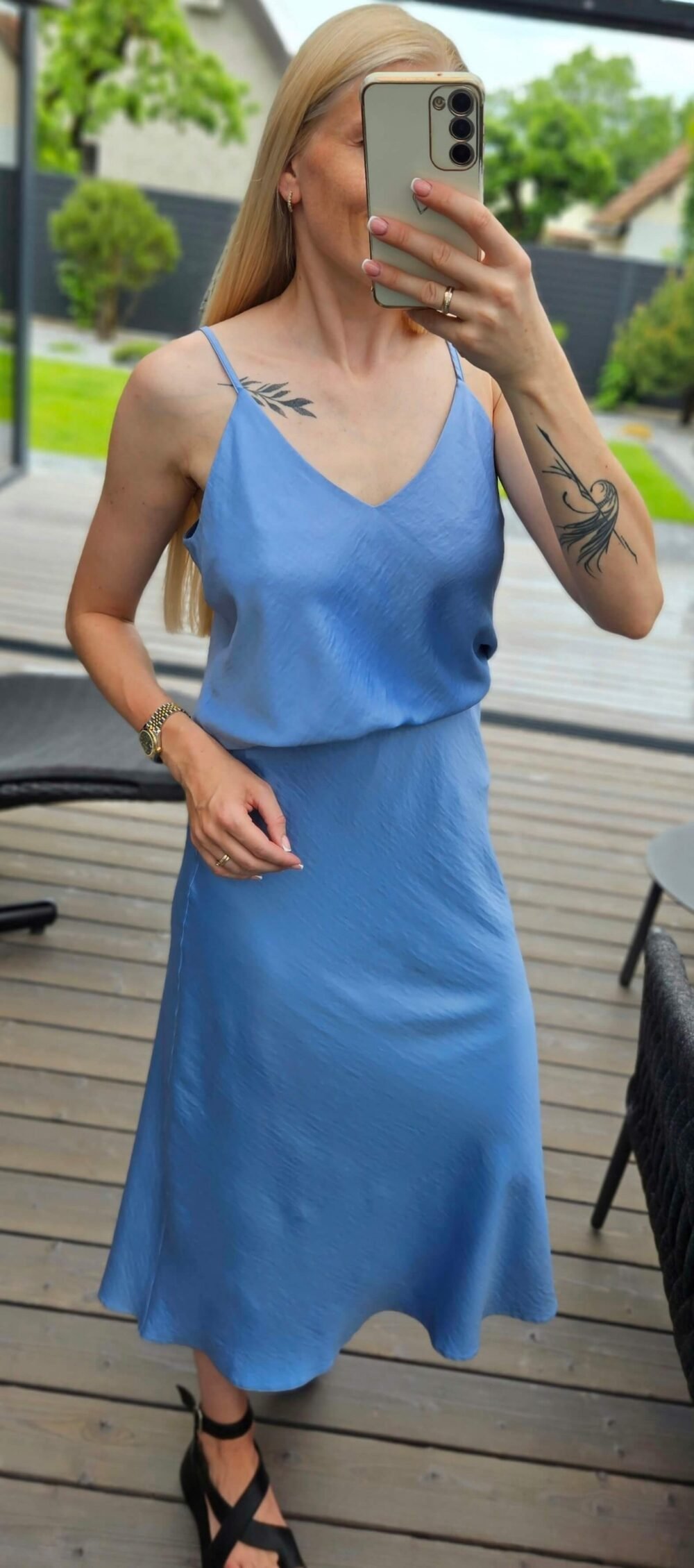 Melsvas SLIP sijonas