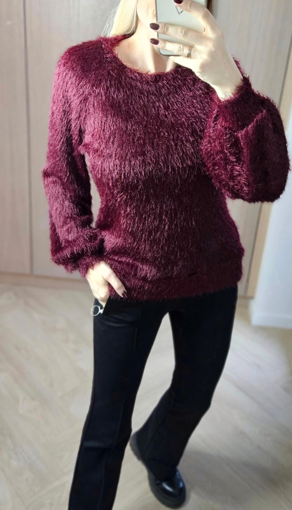 Megztukas "Pukuotukas" bordo