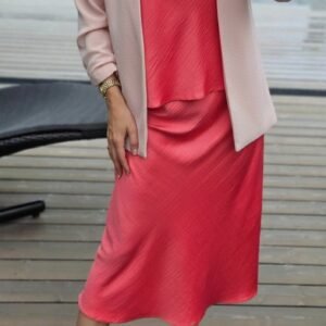 SLIP sijonas koralo spalvos