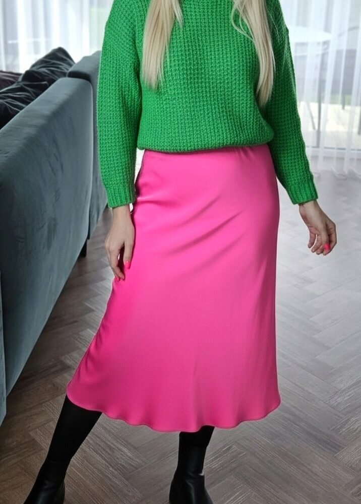 Ryškiai rožinis SLIP sijonas