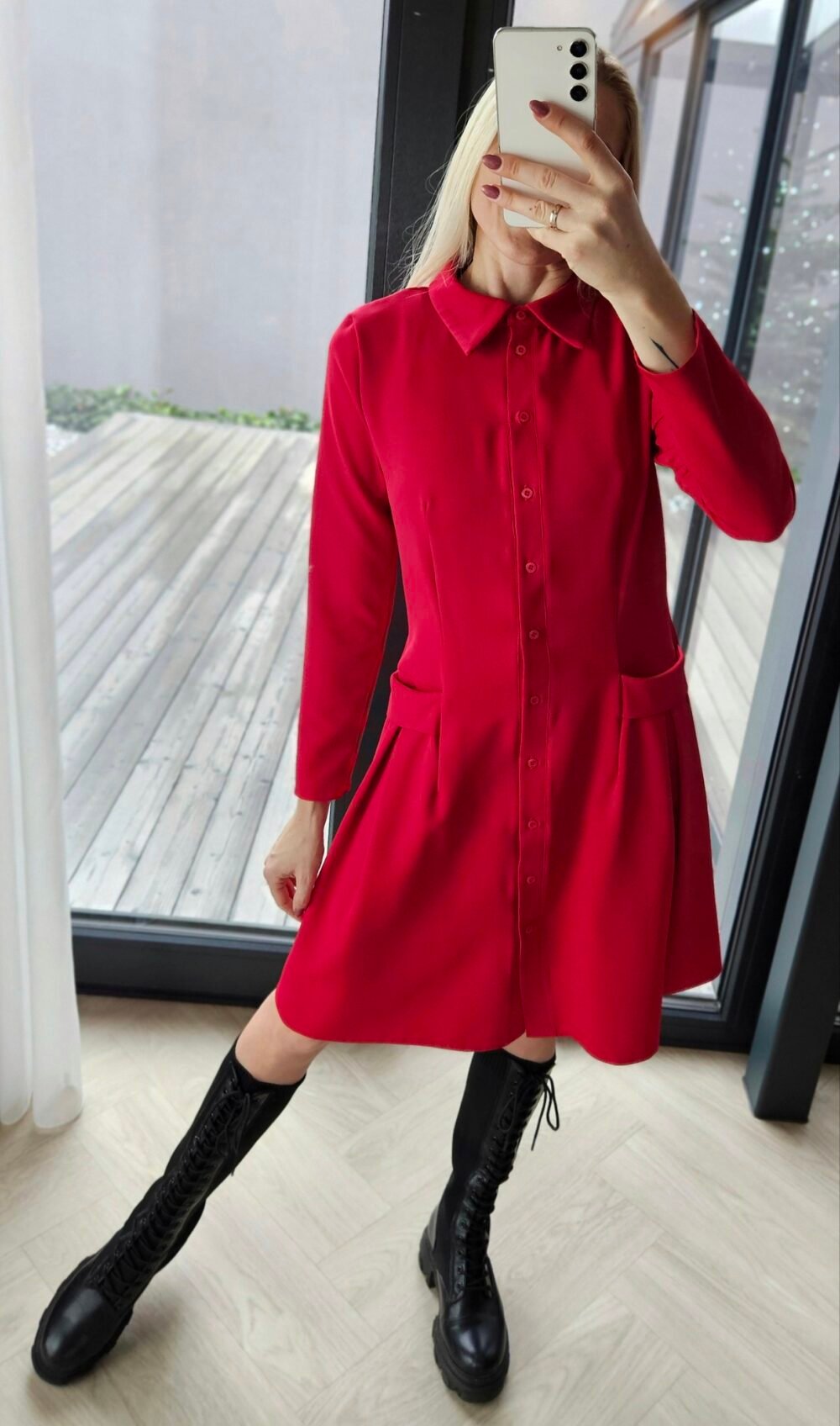 Raudona suknelė "Bella"