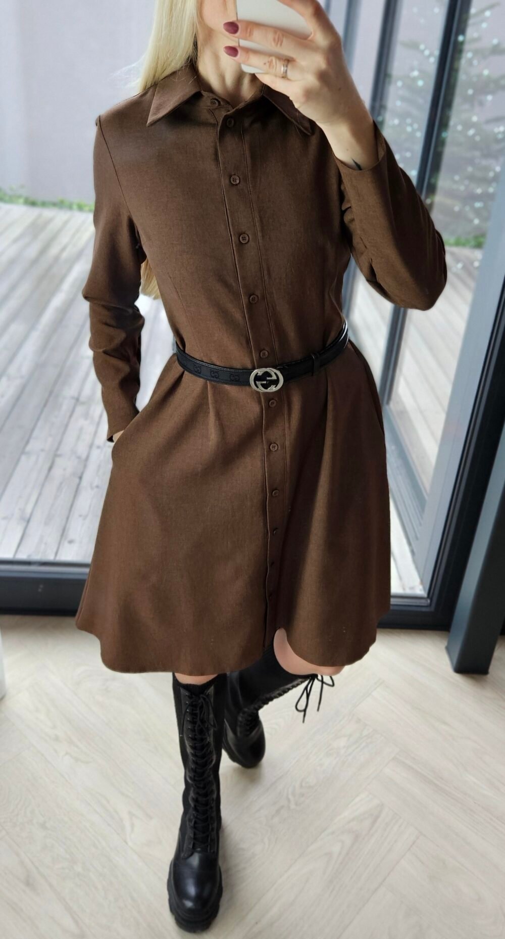 Suknelė "Liepa" rudos spalvos