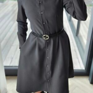 Suknelė "Liepa" grafito pilkos spalvos