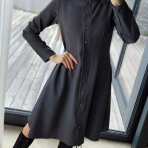 Suknelė "Liepa" grafito pilkos spalvos