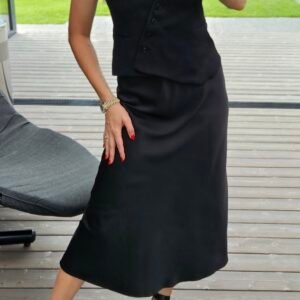 SLIP sijonas juodas