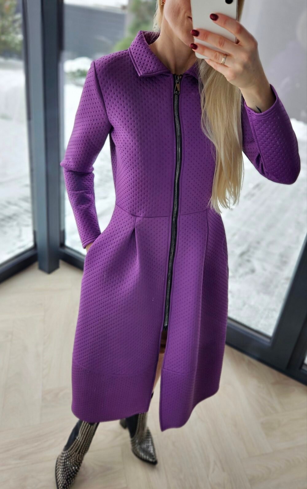 Neopreno paltas "Lady" violetinis