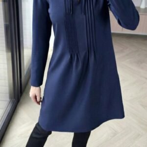 T.mėlyna suknelė su raišteliais