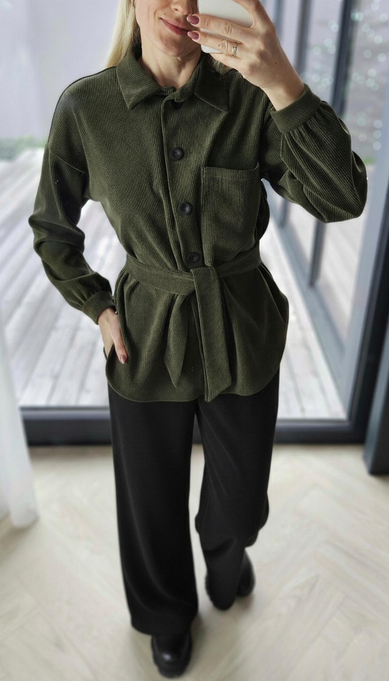 Velveto marškiniai "MUST" chaki