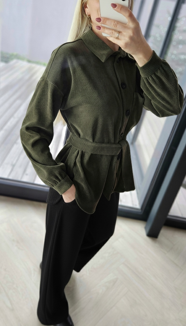 Velveto marškiniai "MUST" chaki