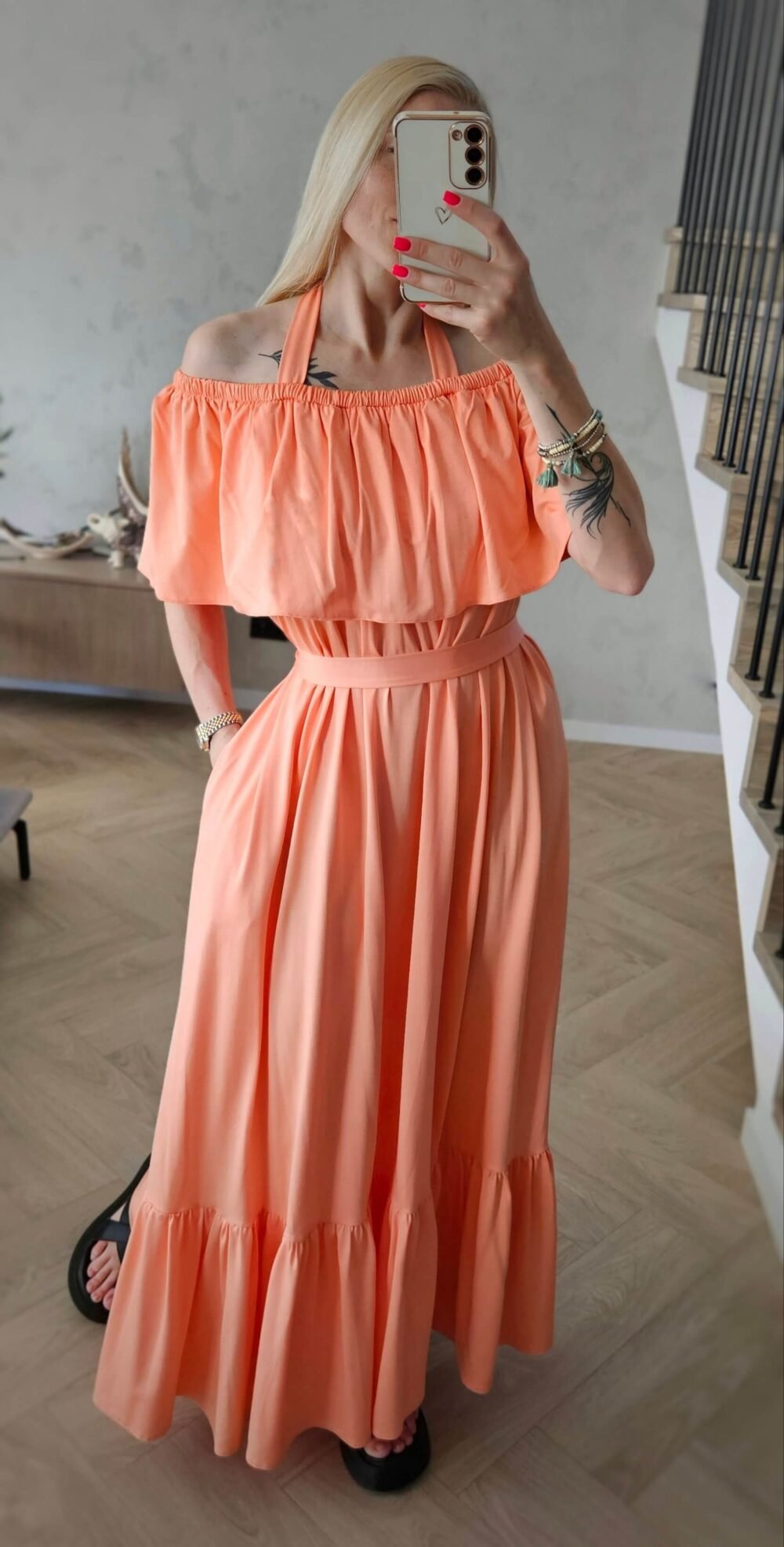 Suknelė "Laisvė" koralo spalvos