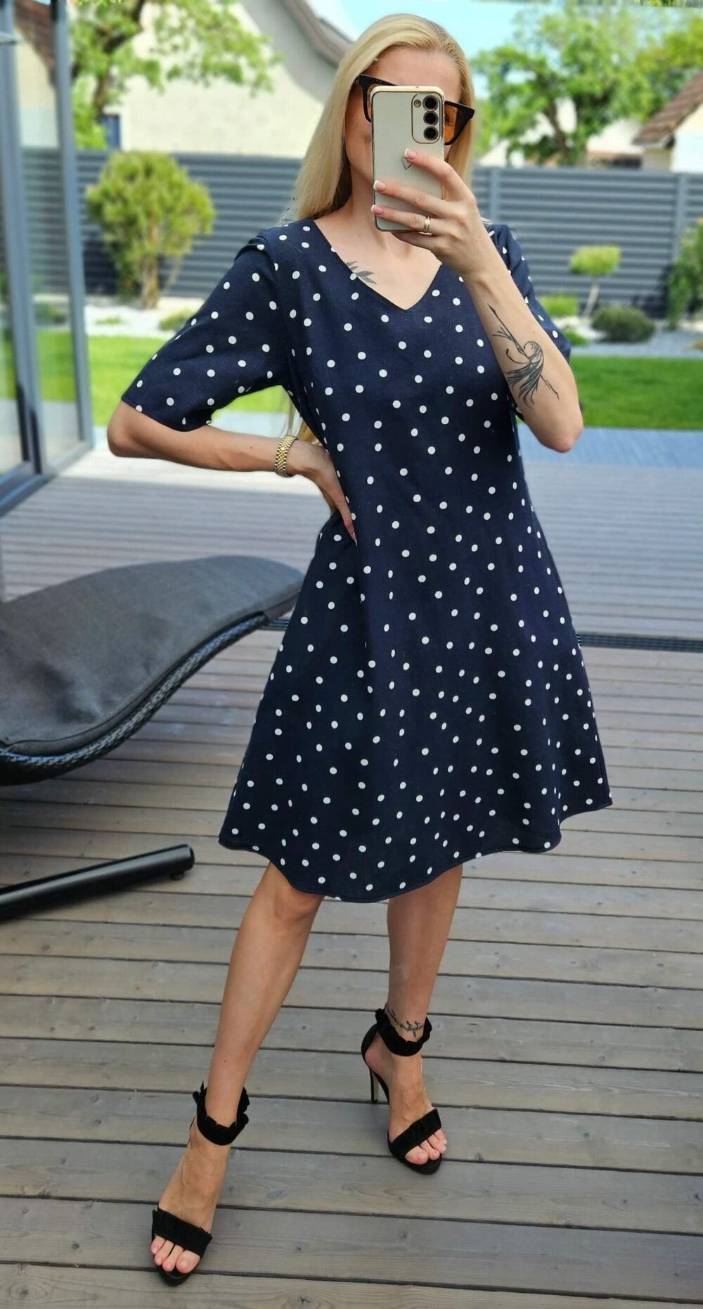 Lininė suknelė t. mėlyna