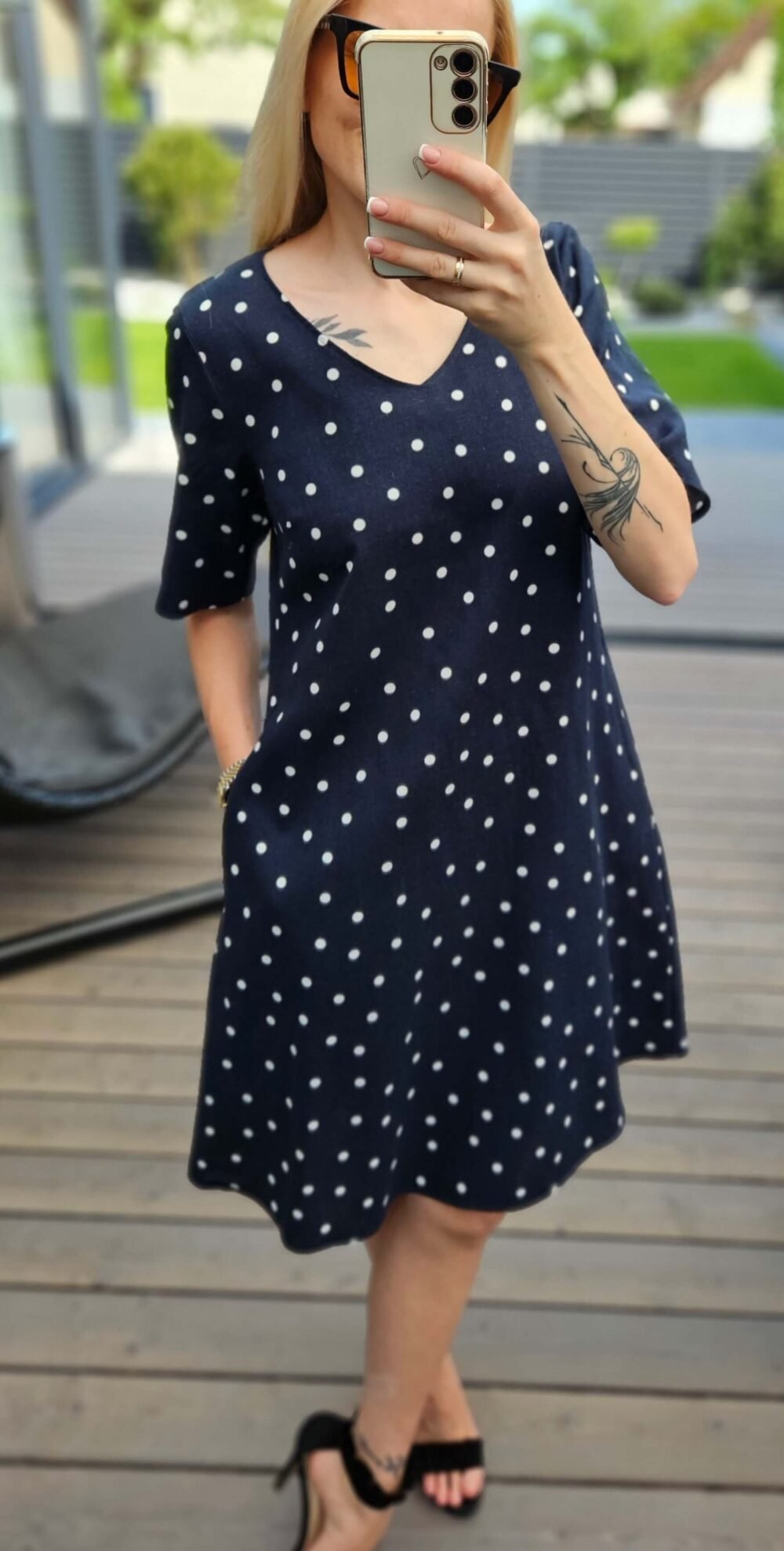 Lininė suknelė t. mėlyna