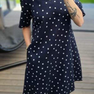 Lininė suknelė t. mėlyna