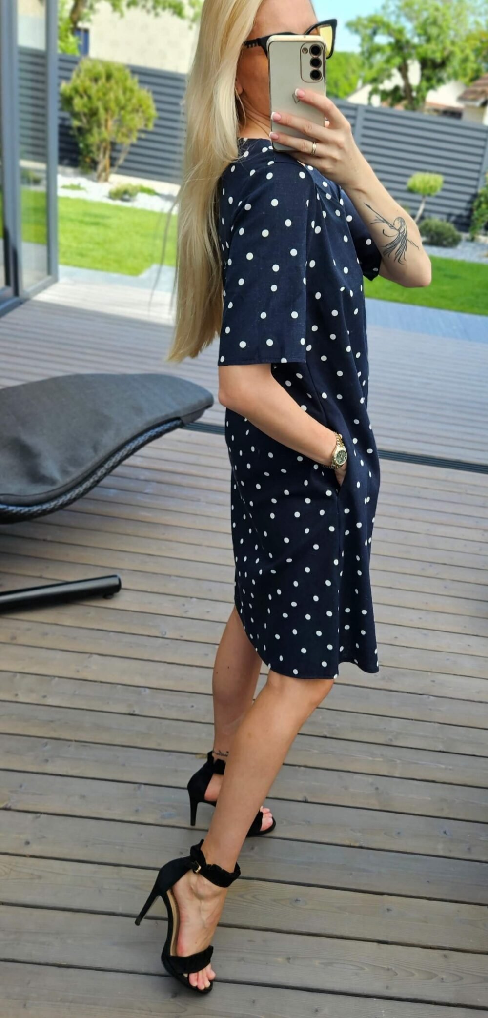 Lininė suknelė t. mėlyna