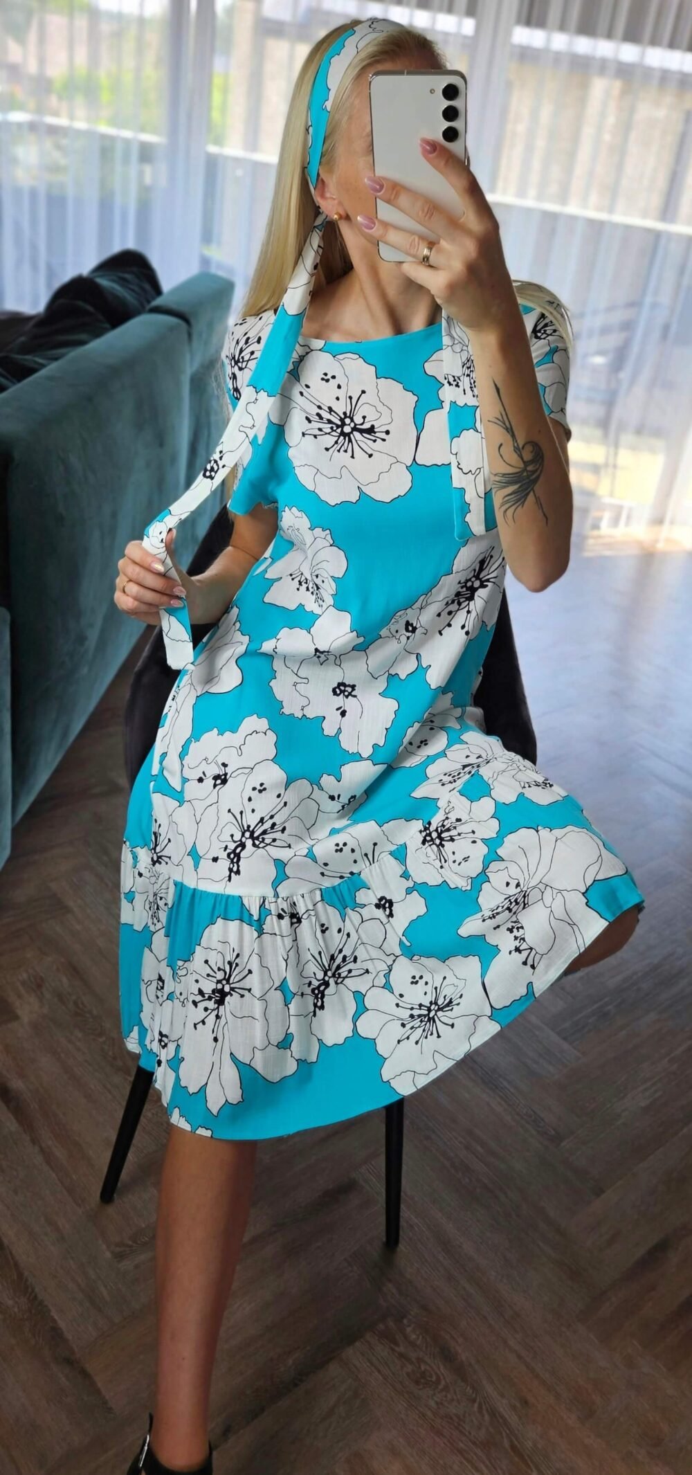 Suknelė "Lino gėlės"