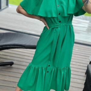 Suknelė "Banga" žalia
