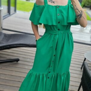 Suknelė "Banga" žalia