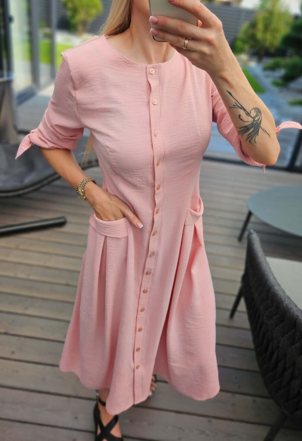 Suknelė "Bella" midi rausva